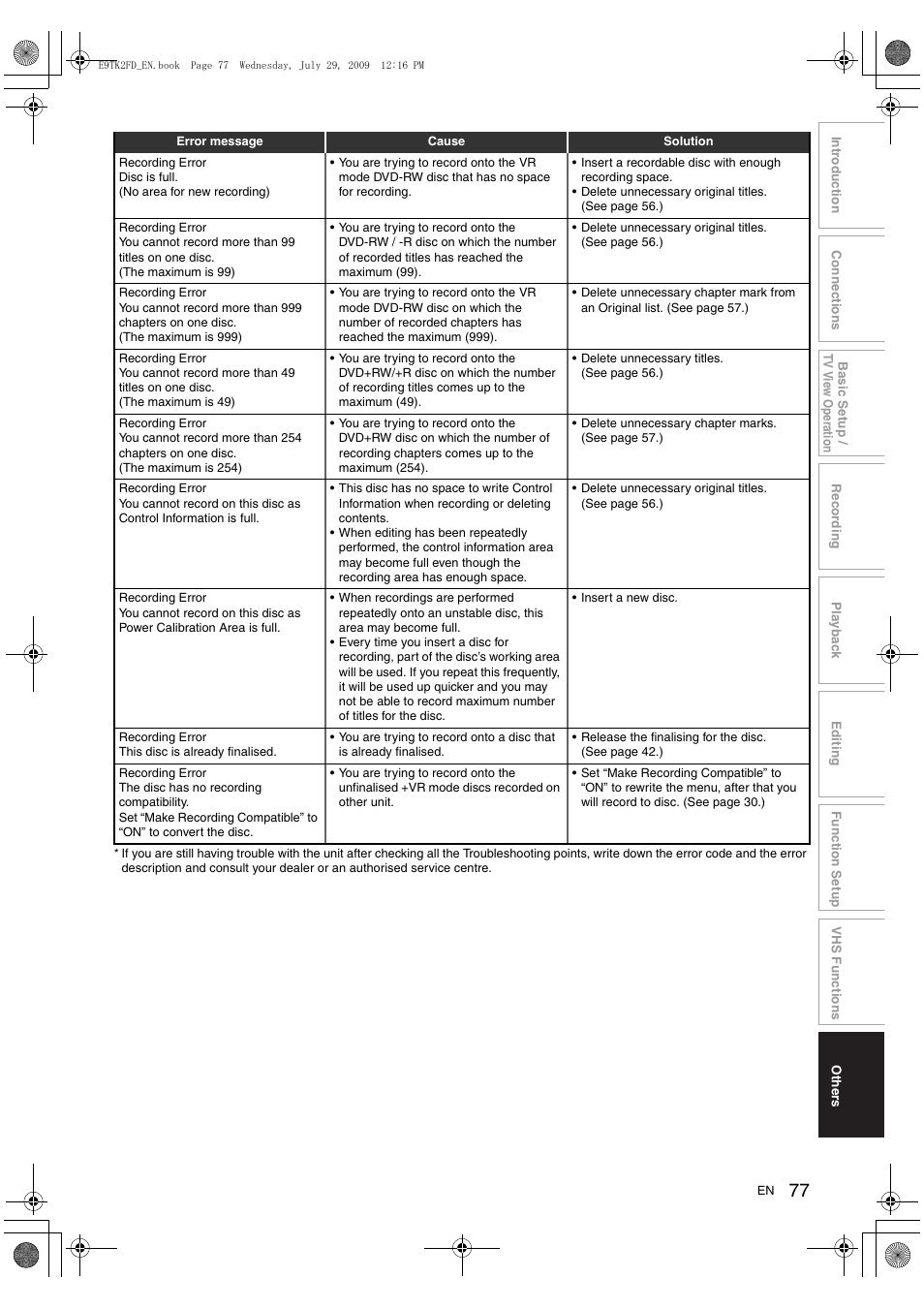 Toshiba DVR70 User Manual | Page 77 / 80