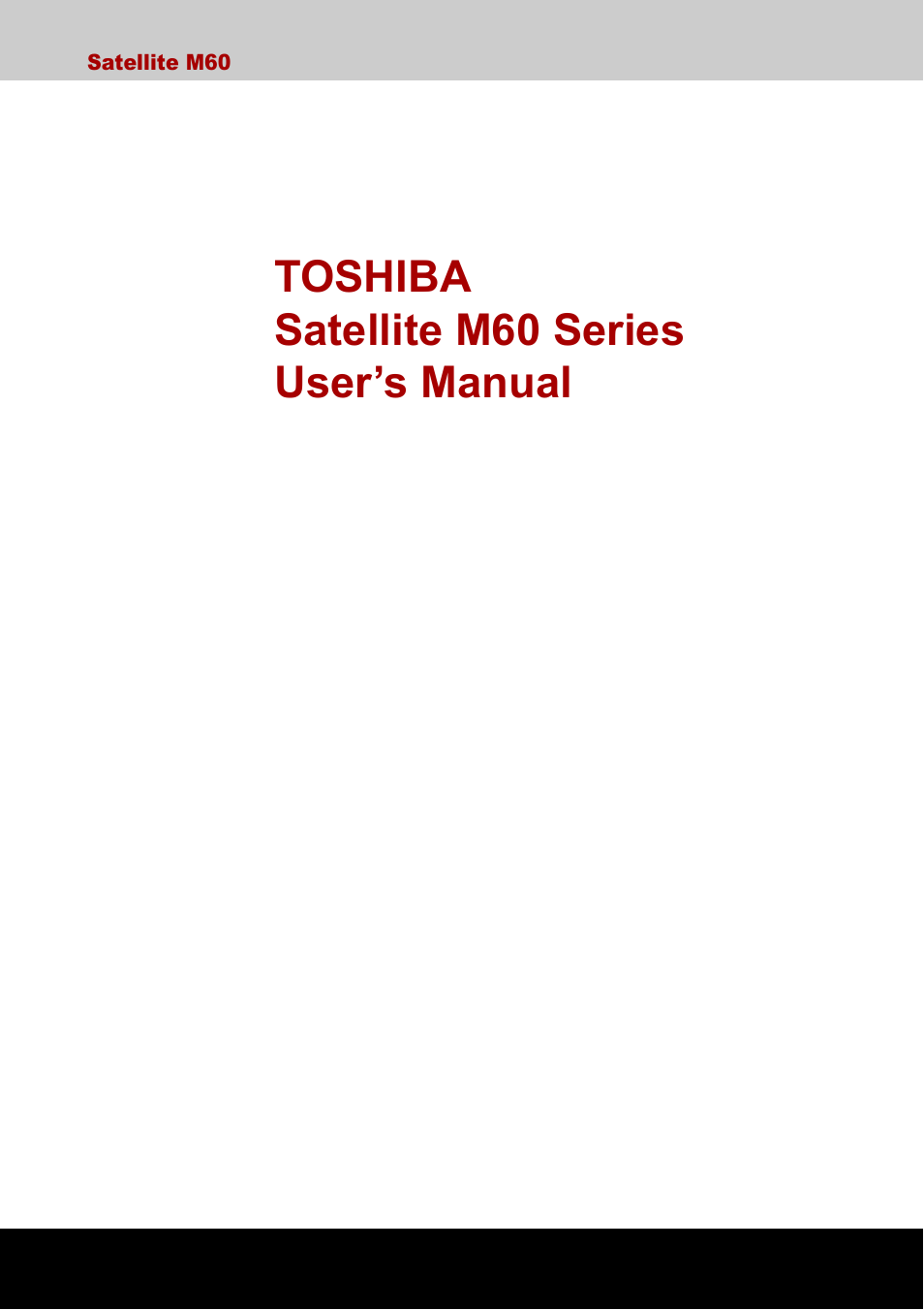 Toshiba Satellite M60 User Manual | 168 pages