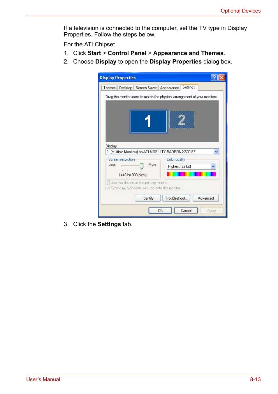 Toshiba Satellite M60 User Manual | Page 121 / 168