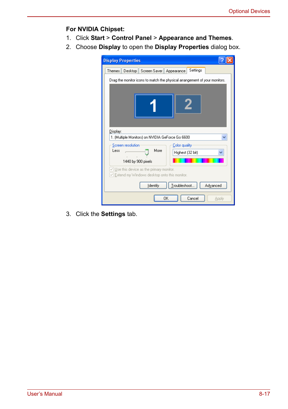 Toshiba Satellite M60 User Manual | Page 125 / 168