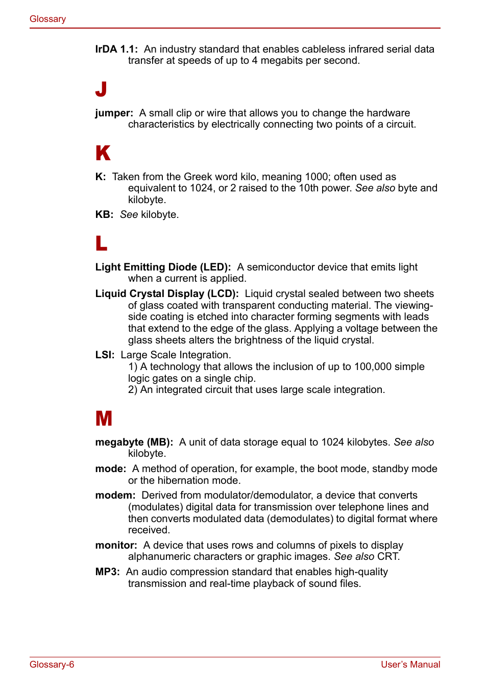 Toshiba Satellite M60 User Manual | Page 166 / 168