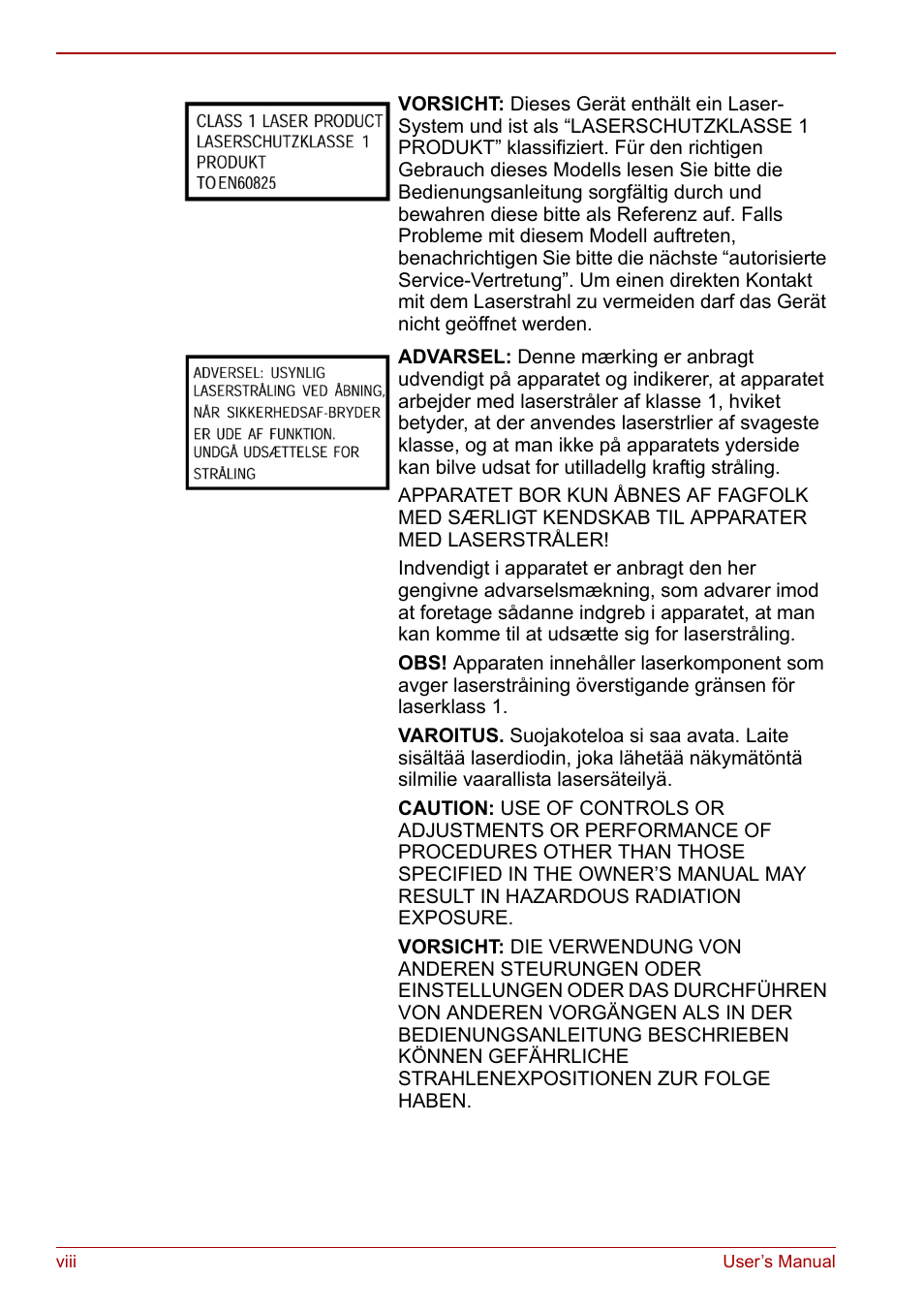 Toshiba Satellite M60 User Manual | Page 8 / 168