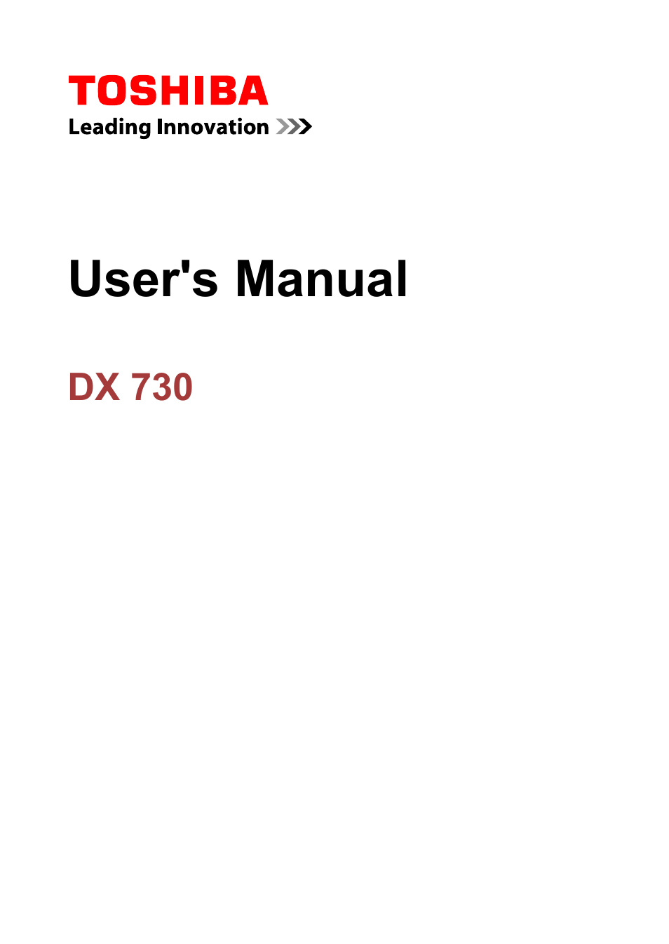 Toshiba Qosmio DX730 User Manual | 142 pages