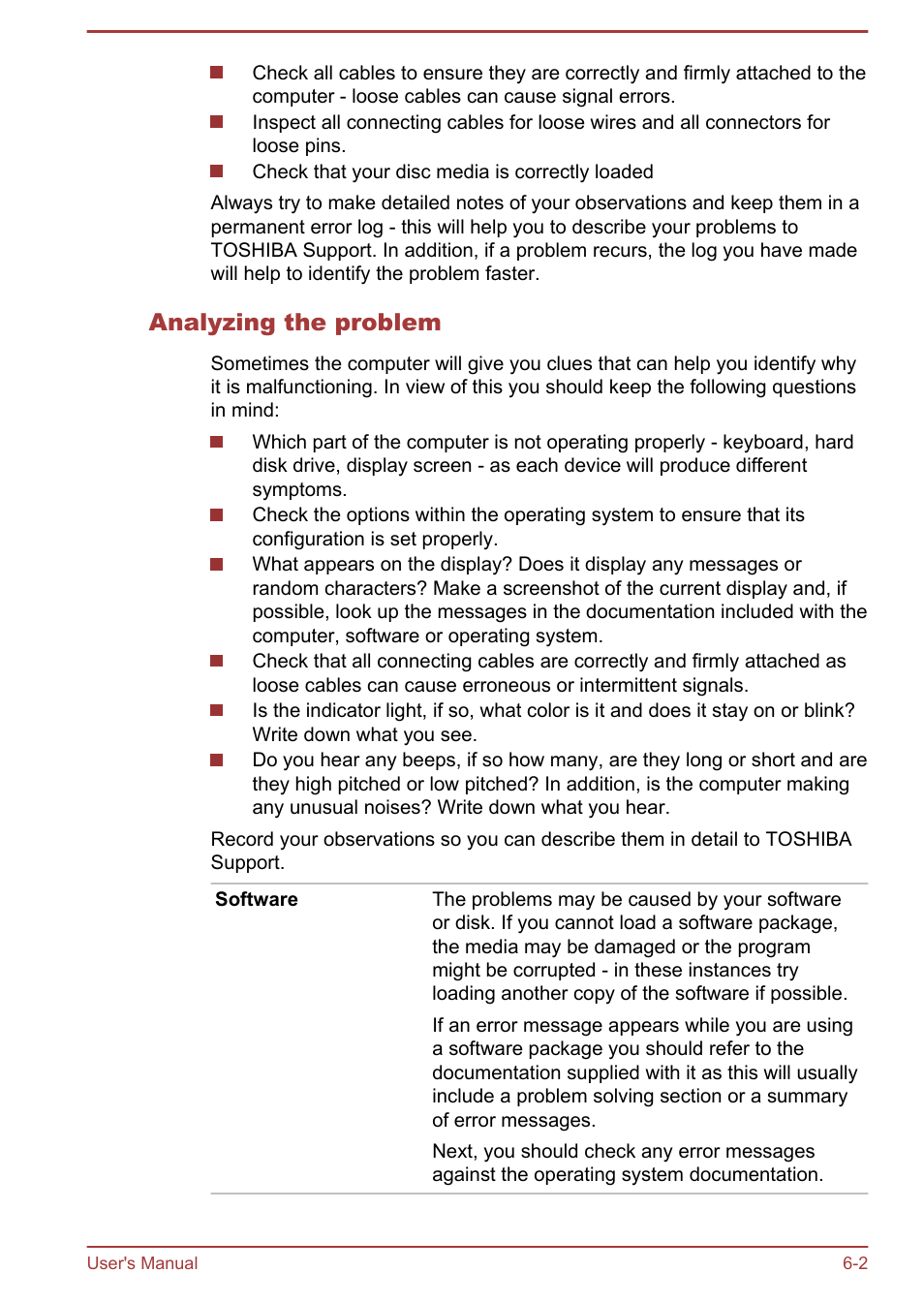 Analyzing the problem | Toshiba Qosmio DX730 User Manual | Page 113 / 142