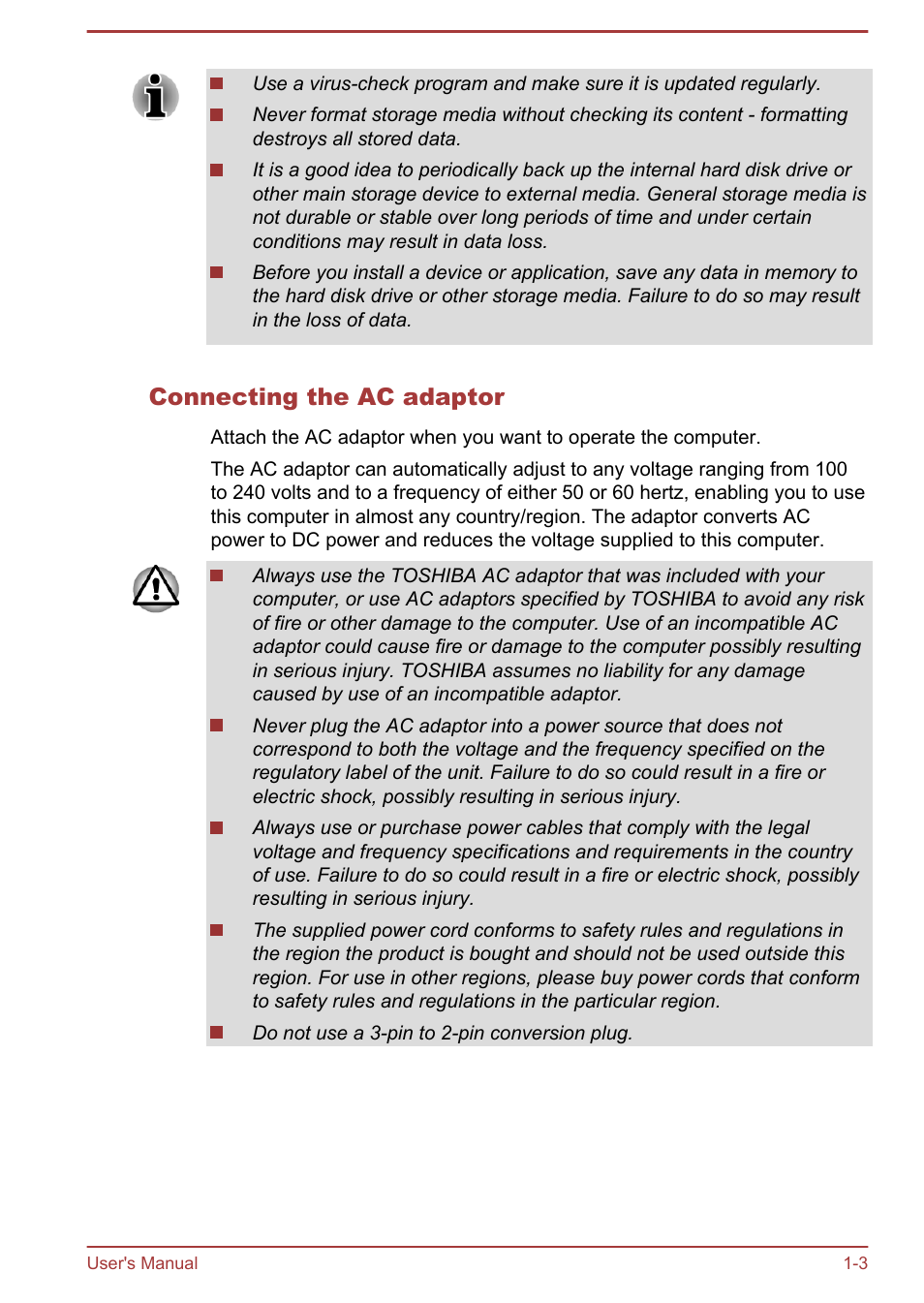 Connecting the ac adaptor | Toshiba Qosmio DX730 User Manual | Page 19 / 142