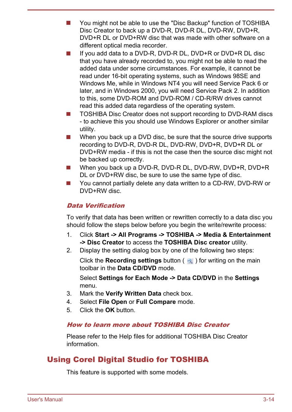 Using corel digital studio for toshiba | Toshiba Qosmio DX730 User Manual | Page 59 / 142