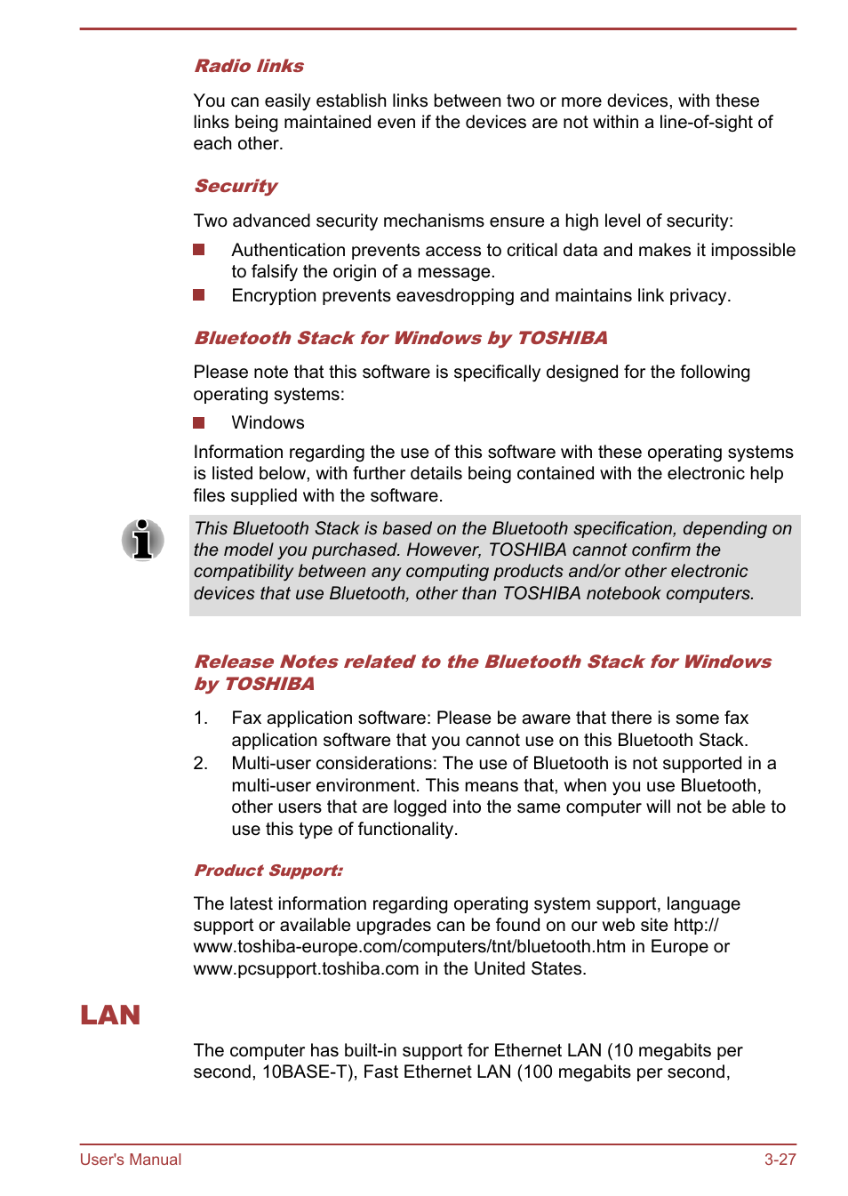 Lan -27 | Toshiba Qosmio DX730 User Manual | Page 72 / 142