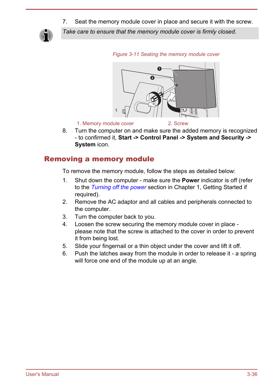 Removing a memory module | Toshiba Qosmio DX730 User Manual | Page 81 / 142