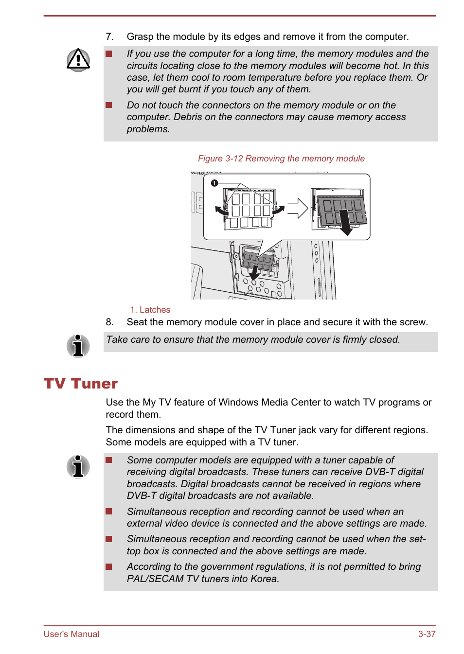 Tv tuner, Tv tuner -37 | Toshiba Qosmio DX730 User Manual | Page 82 / 142