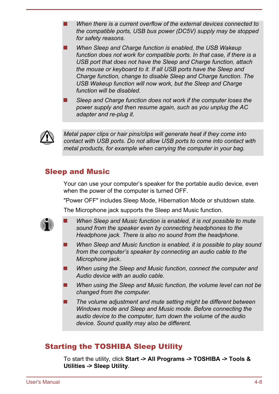 Sleep and music, Starting the toshiba sleep utility | Toshiba Qosmio DX730 User Manual | Page 98 / 142