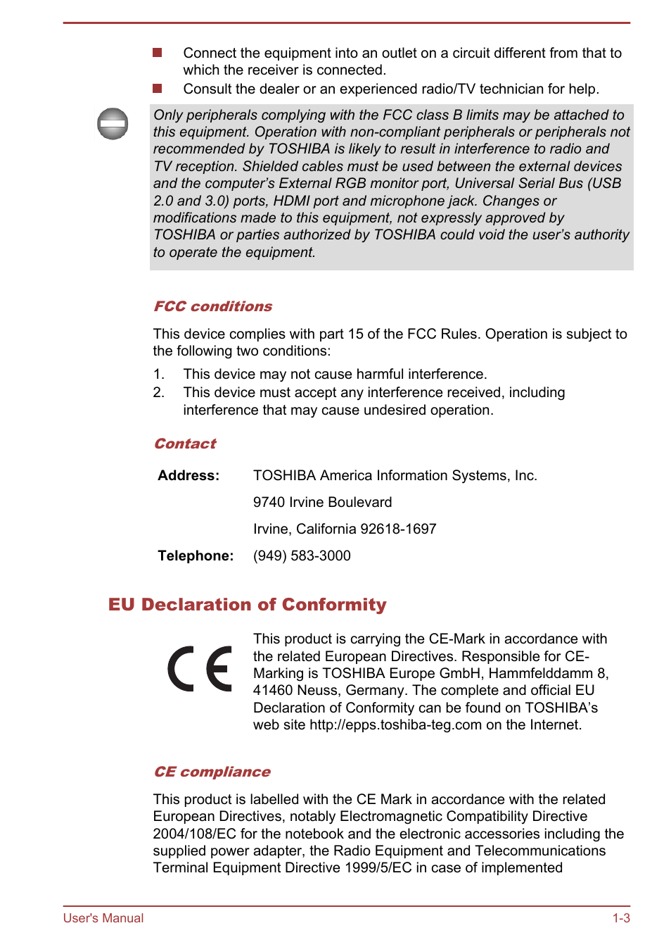 Eu declaration of conformity | Toshiba Satellite P870 User Manual | Page 7 / 161