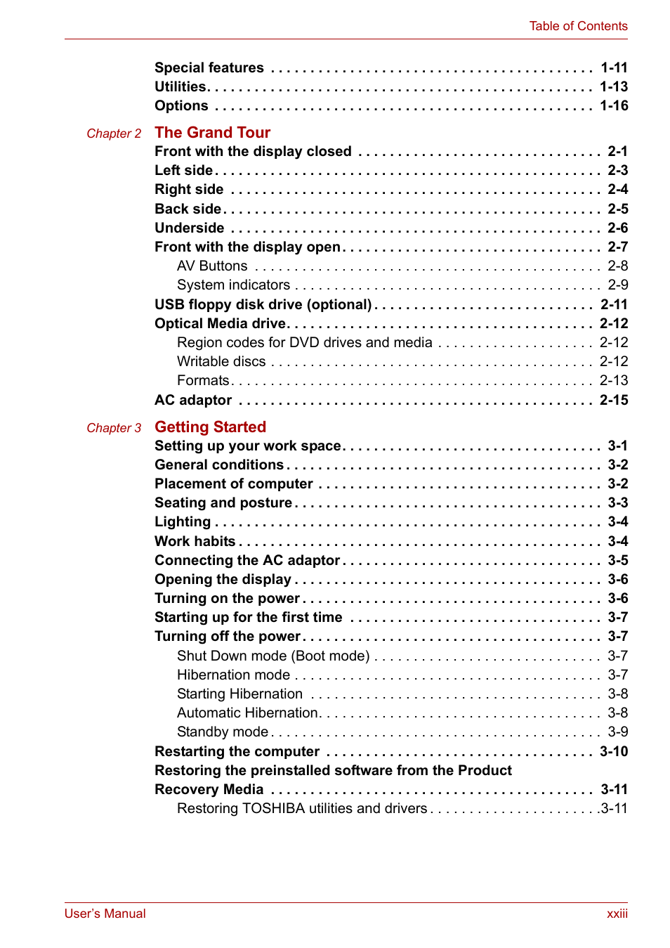 Toshiba Satellite M40 (PSM40) User Manual | Page 23 / 201