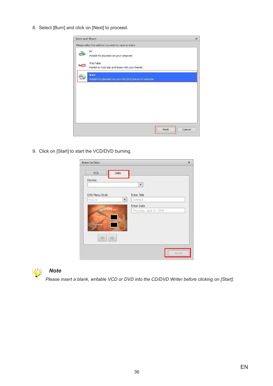 Toshiba Camileo S20 User Manual | Page 36 / 49
