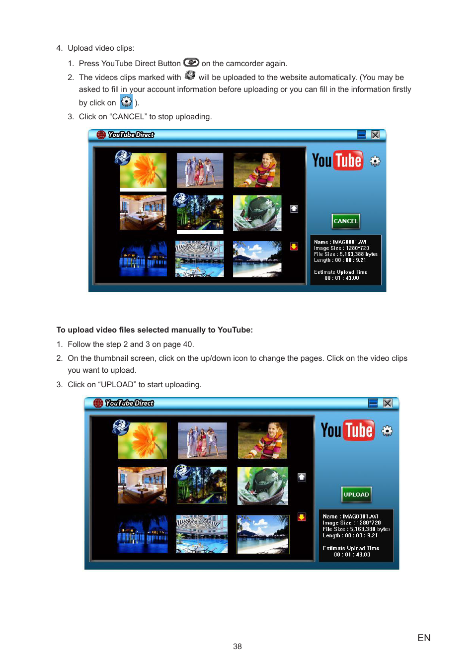 Toshiba Camileo S20 User Manual | Page 38 / 49