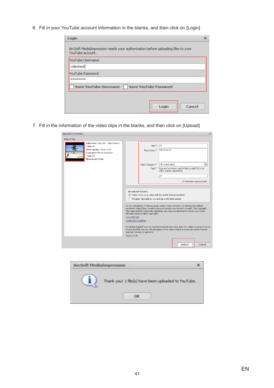 Toshiba Camileo S20 User Manual | Page 41 / 49