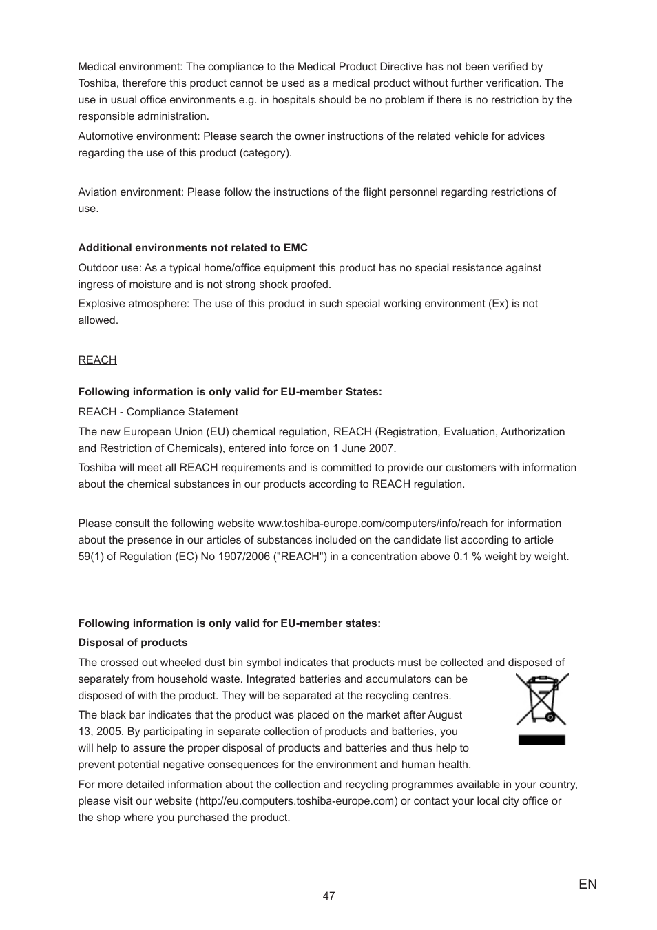 Toshiba Camileo S20 User Manual | Page 47 / 49