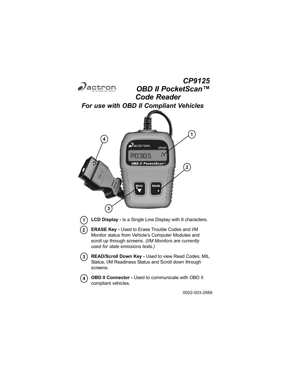 Actron CP9125 User Manual | 46 pages