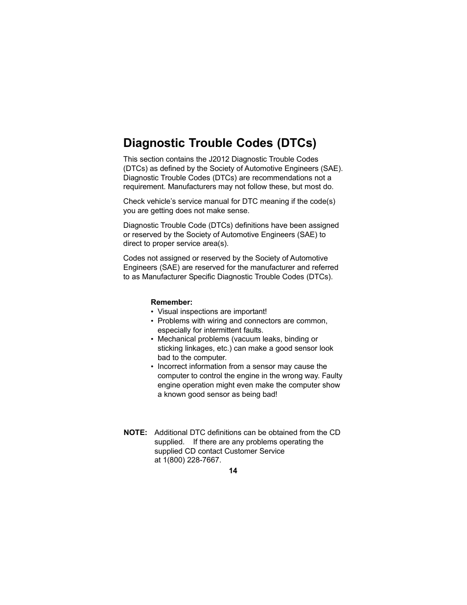 Diagnostic trouble codes (dtcs) | Actron CP9125 User Manual | Page 14 / 46