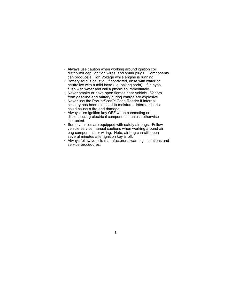 Actron CP9125 User Manual | Page 3 / 46