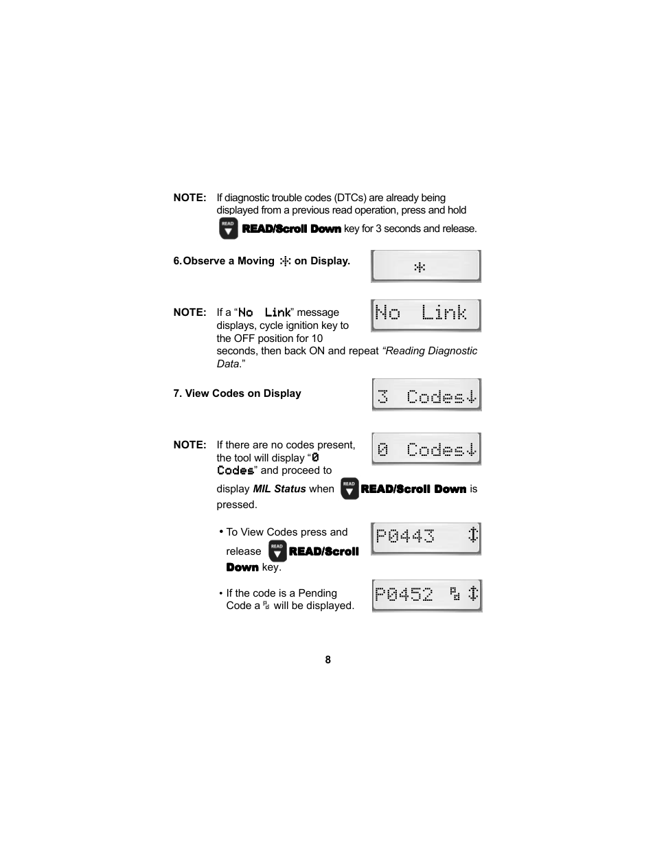 No link | Actron CP9125 User Manual | Page 8 / 46