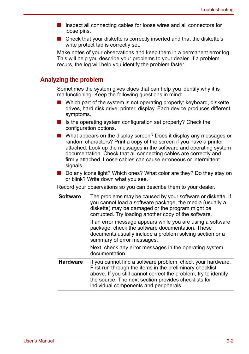 Analyzing the problem | Toshiba NB200 User Manual | Page 103 / 144