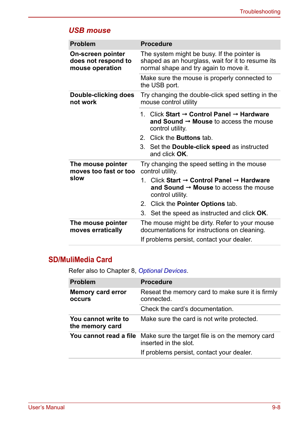 Sd/mulimedia card | Toshiba NB200 User Manual | Page 109 / 144