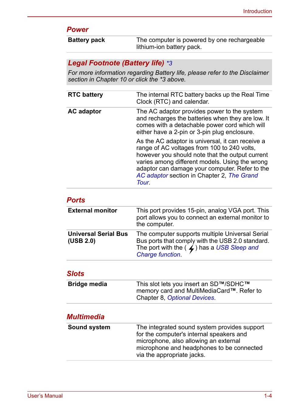 Toshiba NB200 User Manual | Page 20 / 144