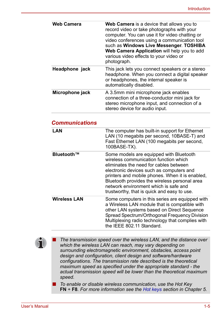 Toshiba NB200 User Manual | Page 21 / 144