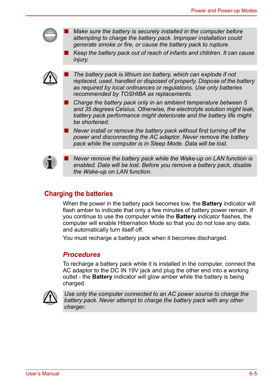 Charging the batteries | Toshiba NB200 User Manual | Page 82 / 144