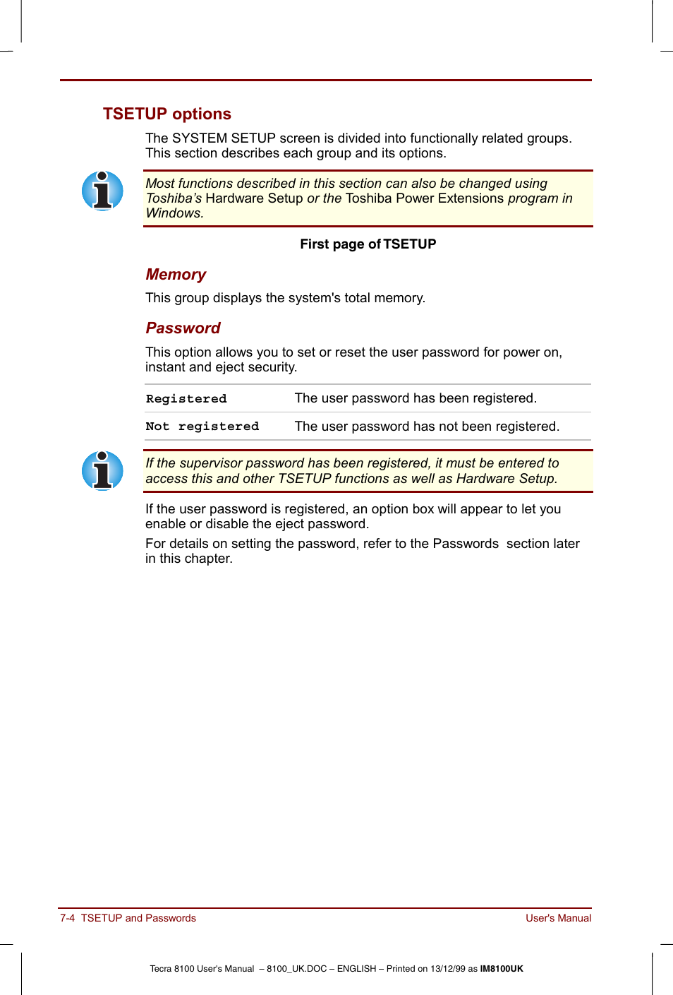 Tsetup options -4, Tsetup options | Toshiba Tecra 8100 User Manual | Page 106 / 226