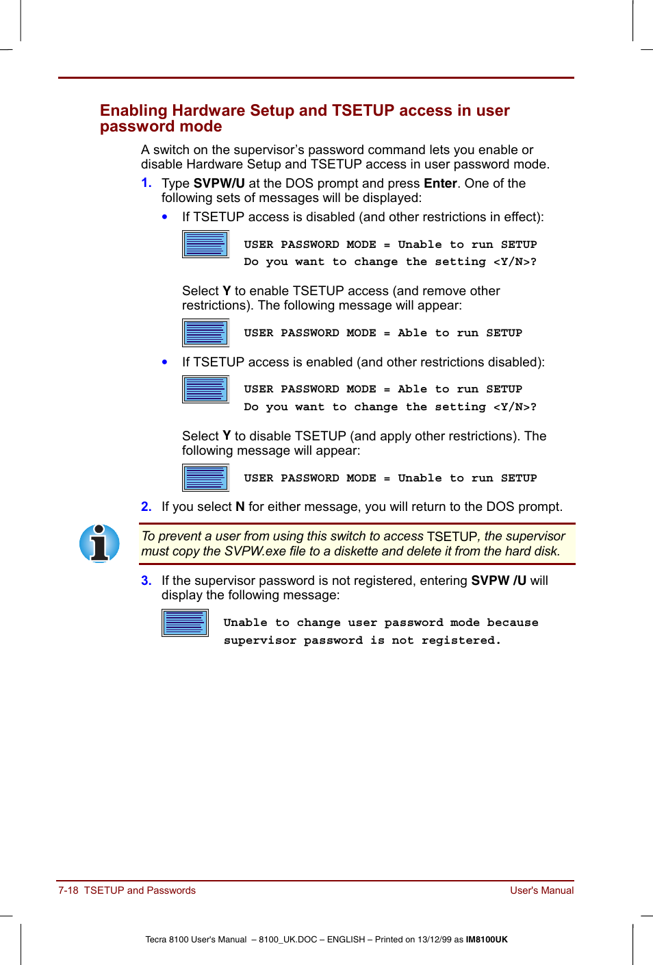 Mode -18 | Toshiba Tecra 8100 User Manual | Page 120 / 226