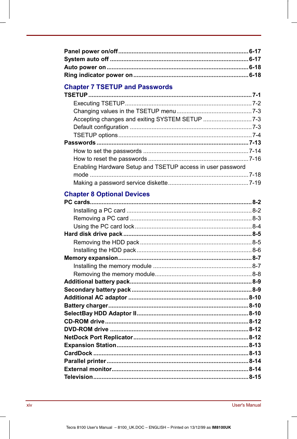 Toshiba Tecra 8100 User Manual | Page 14 / 226