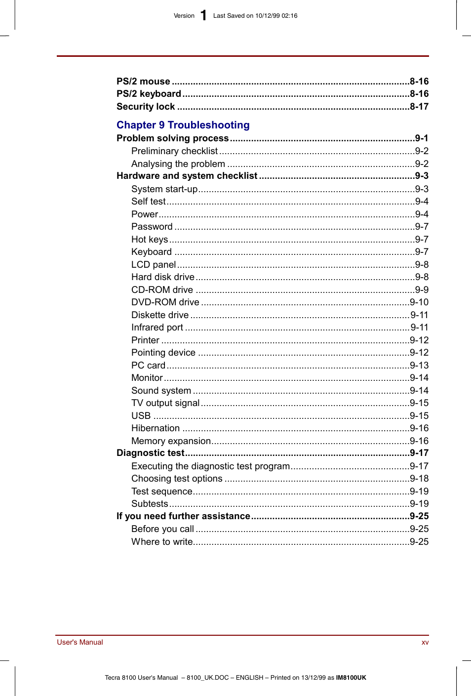 Toshiba Tecra 8100 User Manual | Page 15 / 226