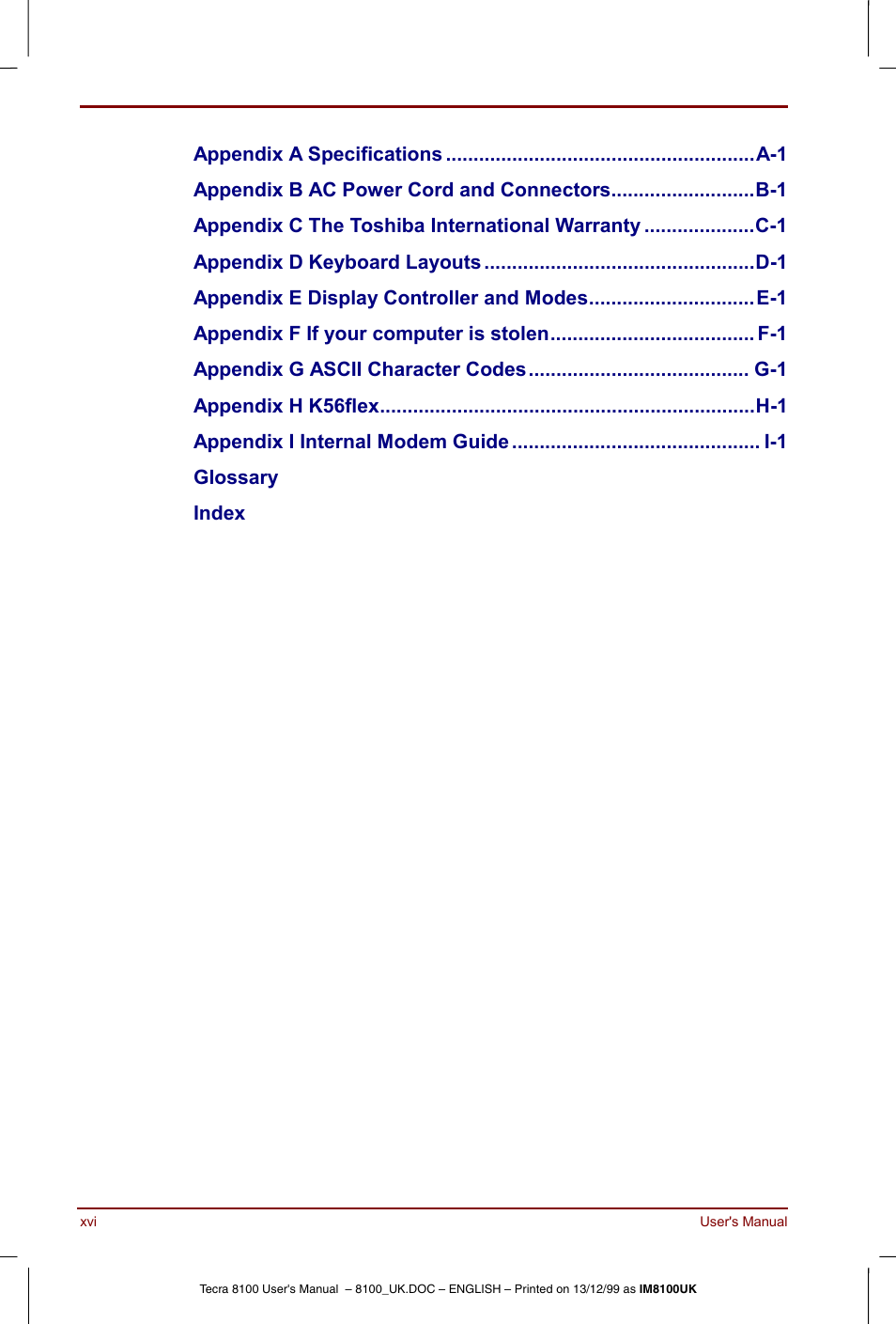 Toshiba Tecra 8100 User Manual | Page 16 / 226