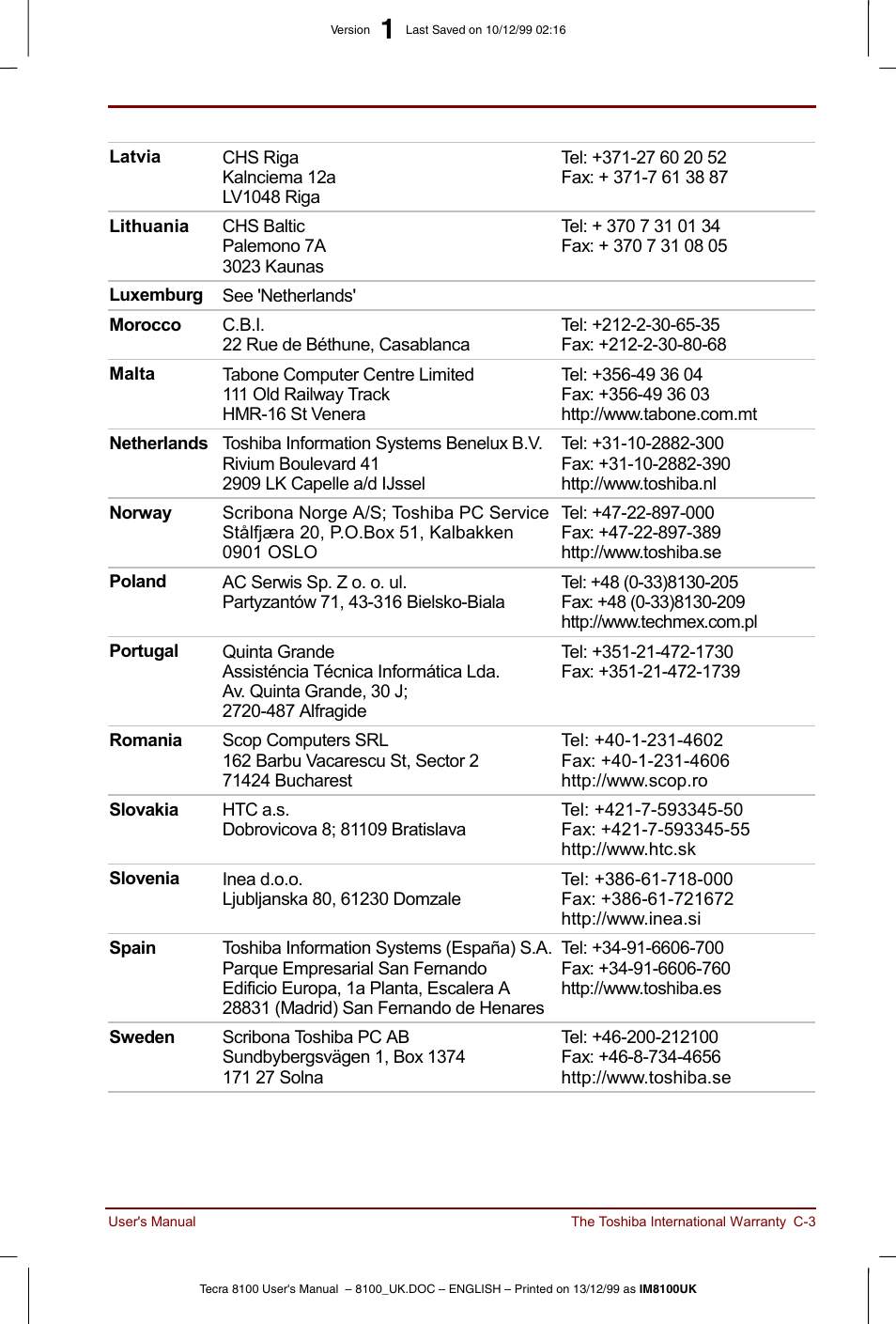 Toshiba Tecra 8100 User Manual | Page 177 / 226