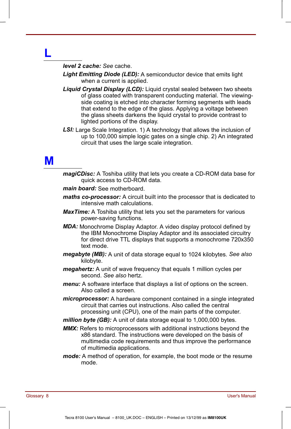 Toshiba Tecra 8100 User Manual | Page 214 / 226