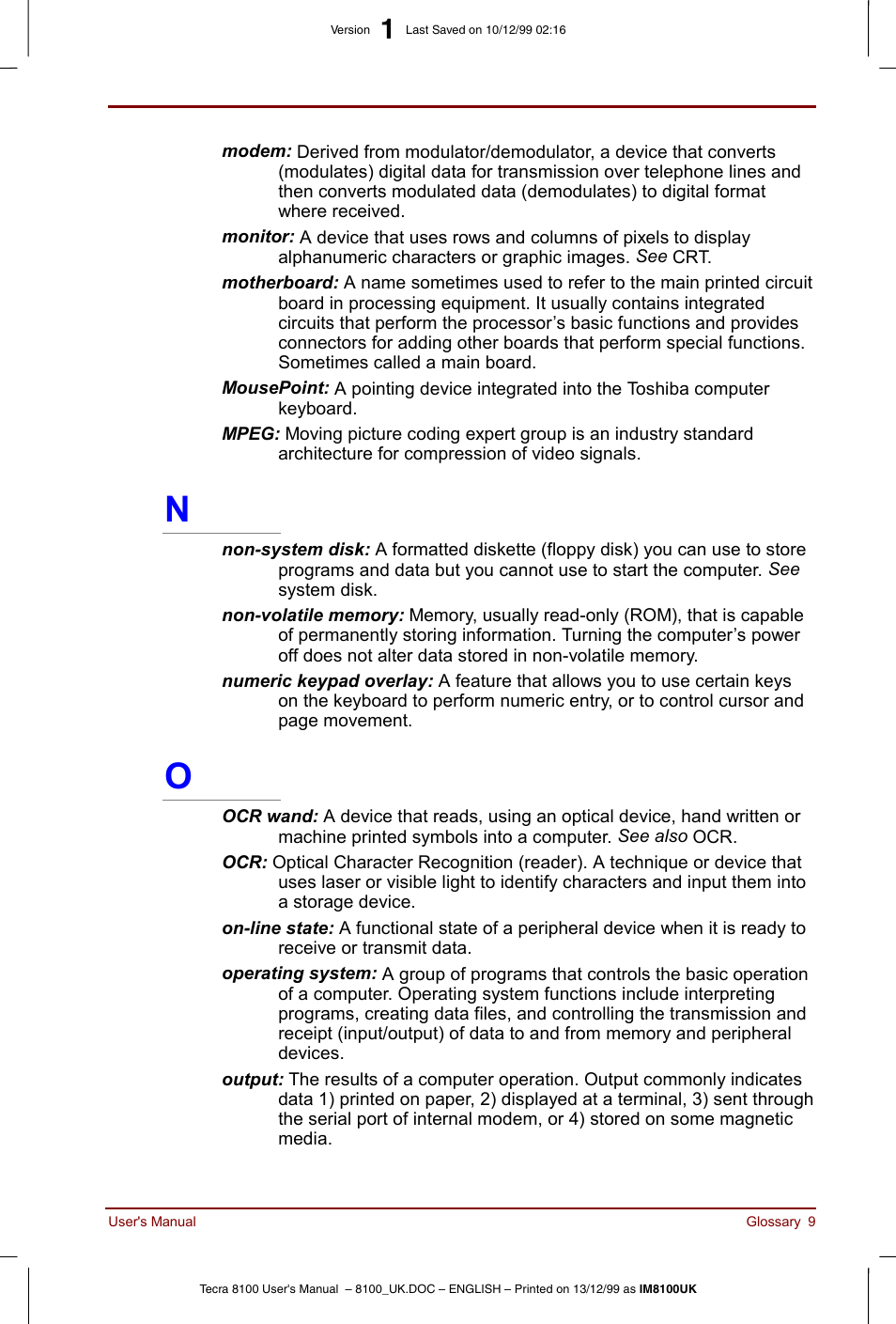 Toshiba Tecra 8100 User Manual | Page 215 / 226