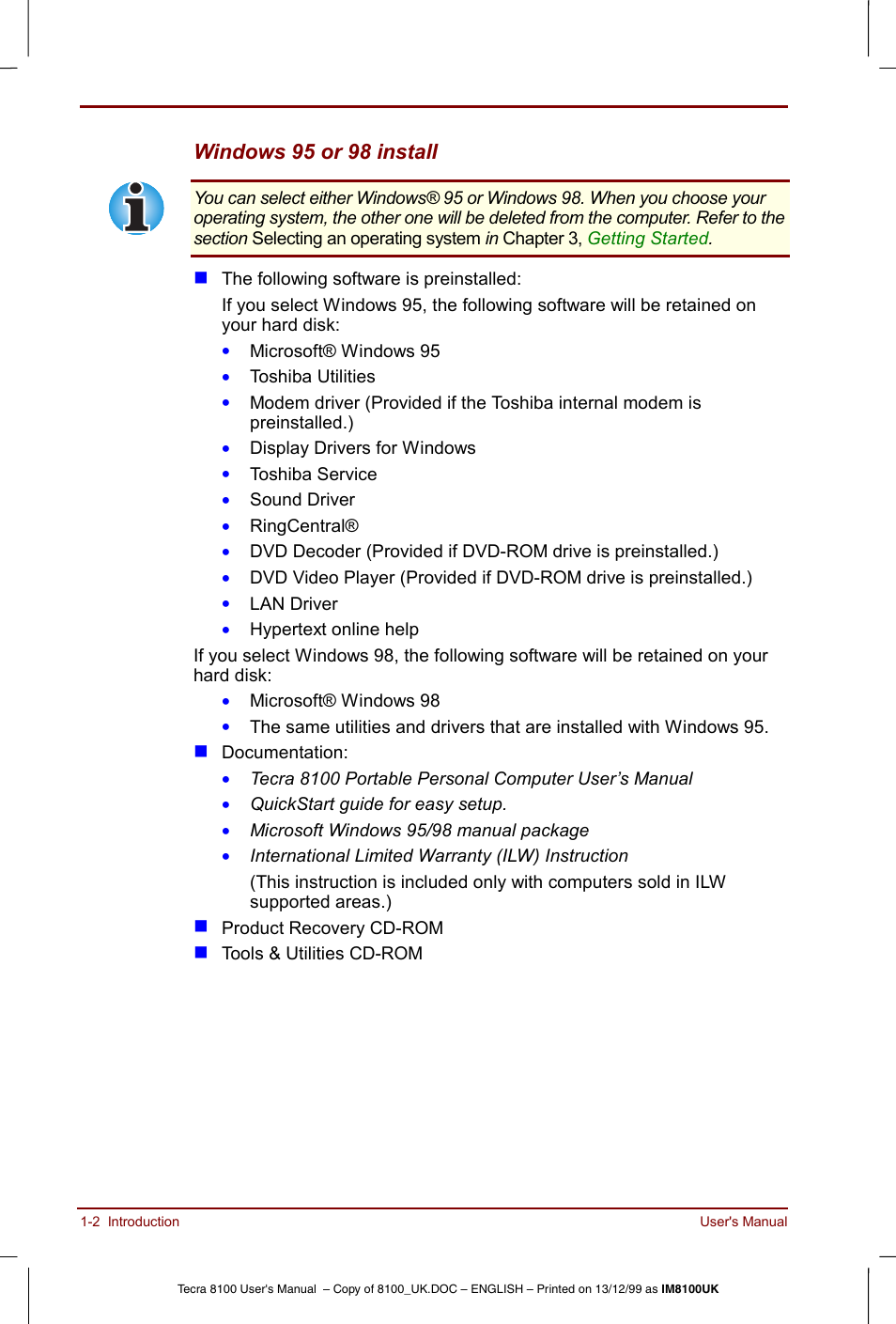 Toshiba Tecra 8100 User Manual | Page 22 / 226