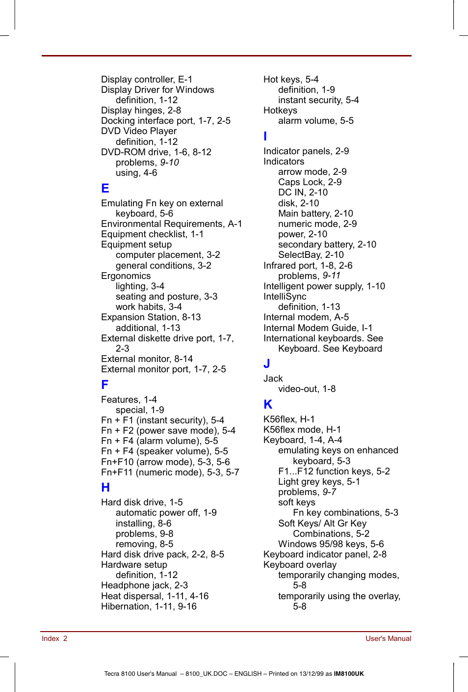 Toshiba Tecra 8100 User Manual | Page 222 / 226