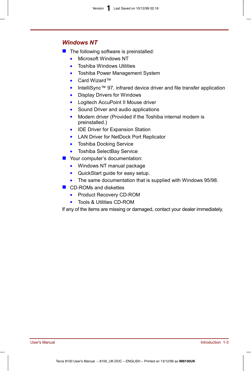 Toshiba Tecra 8100 User Manual | Page 23 / 226