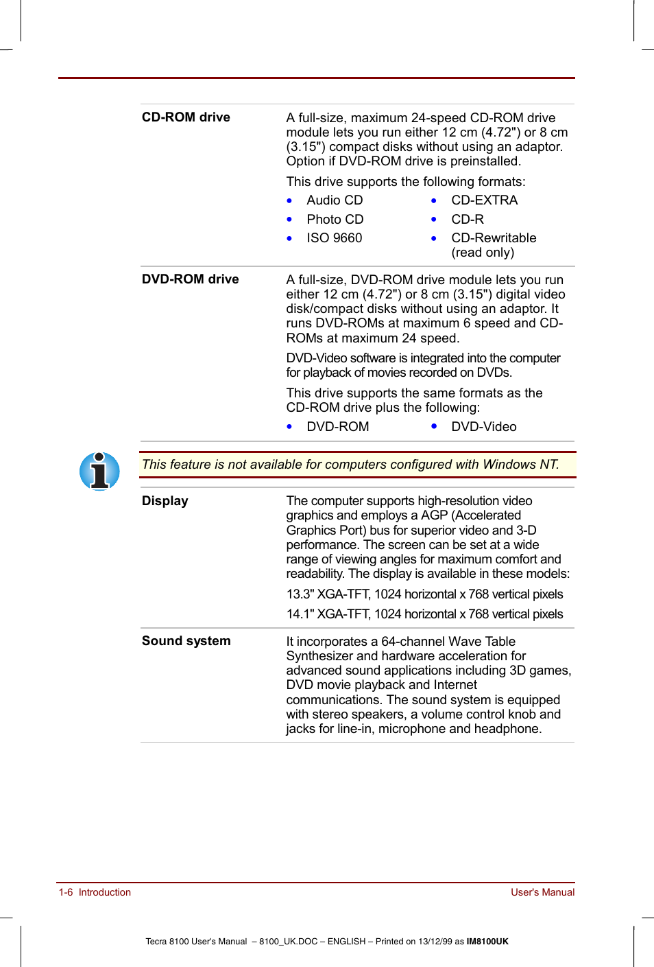 Toshiba Tecra 8100 User Manual | Page 26 / 226