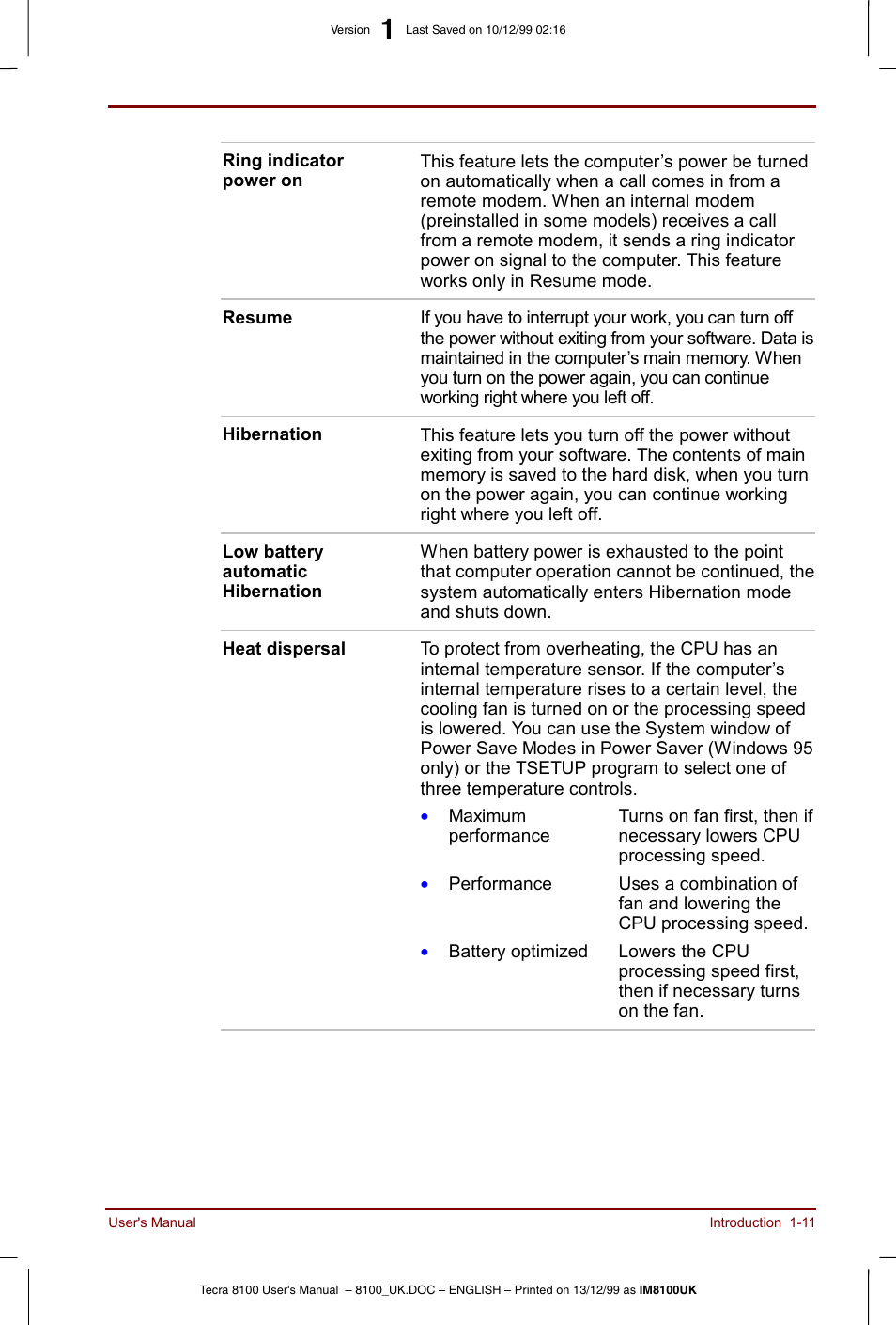 Toshiba Tecra 8100 User Manual | Page 31 / 226