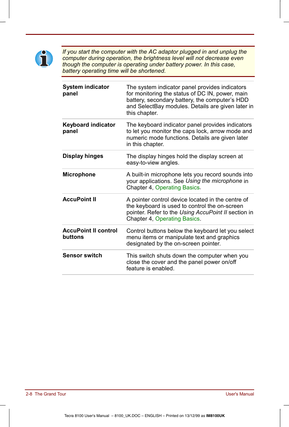 Toshiba Tecra 8100 User Manual | Page 42 / 226