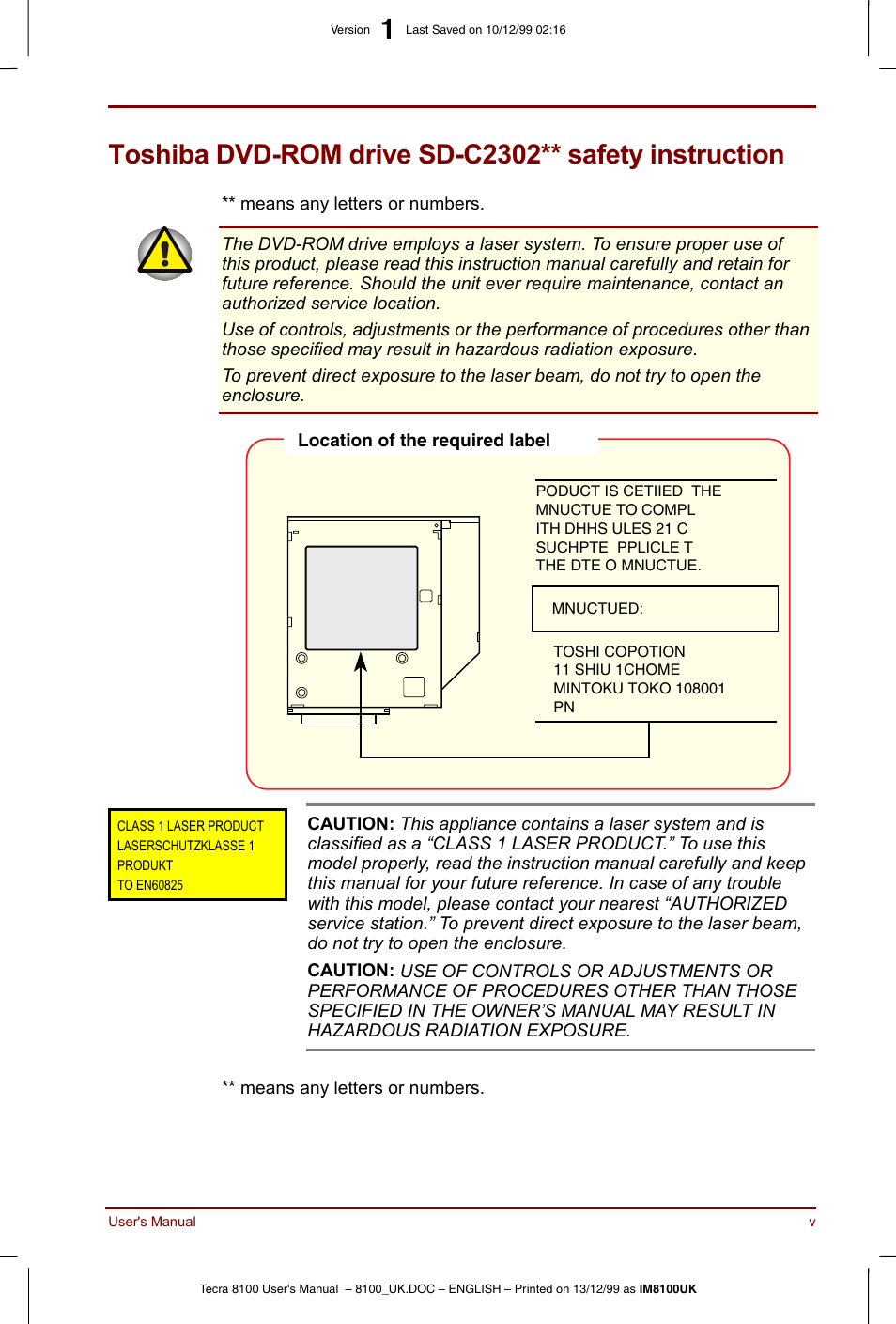 Toshiba Tecra 8100 User Manual | Page 5 / 226