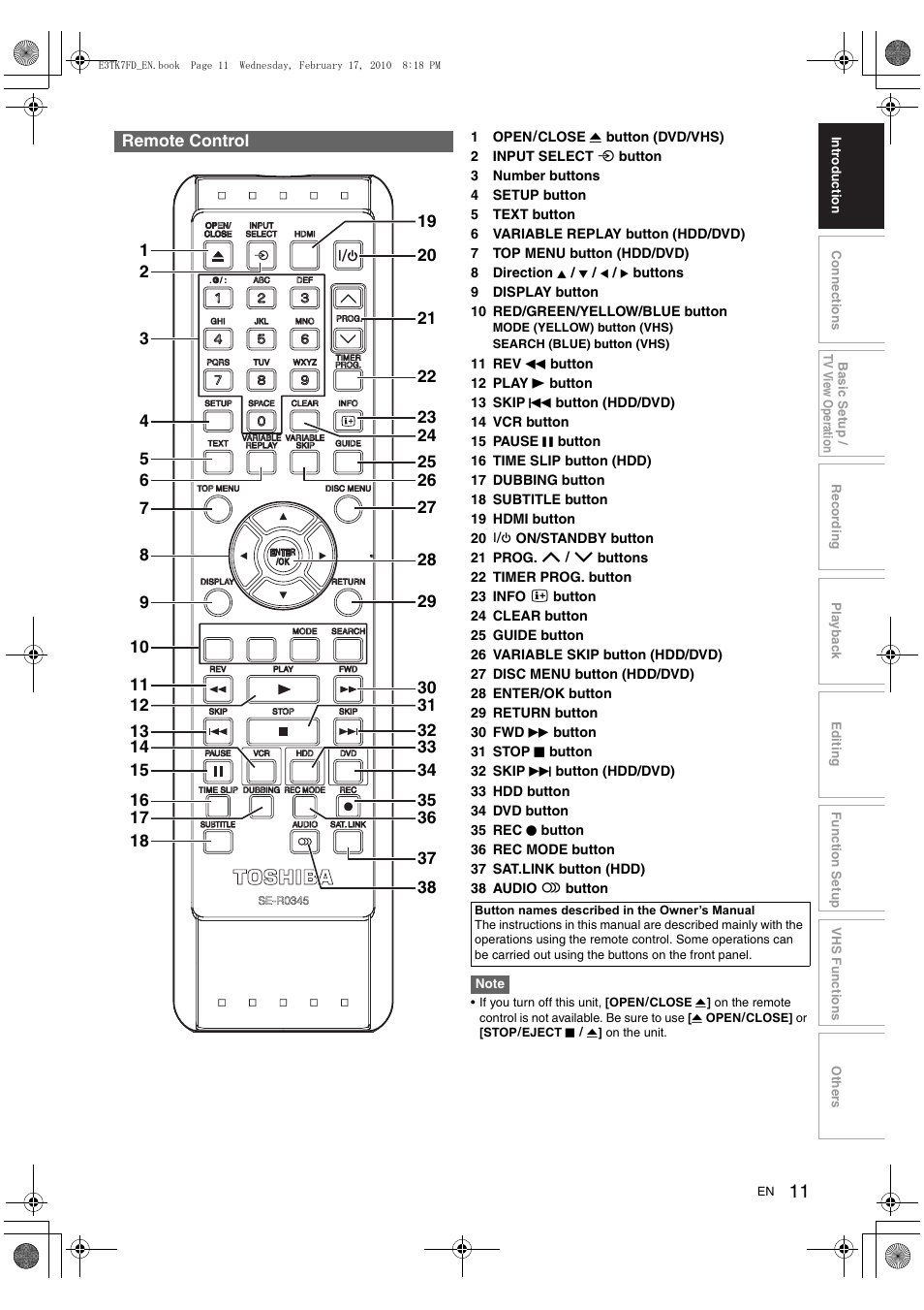 Toshiba RDXV50 User Manual | Page 11 / 84