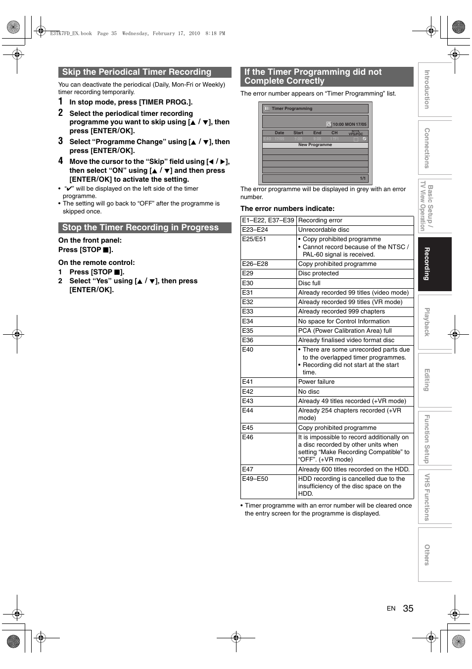 Toshiba RDXV50 User Manual | Page 35 / 84