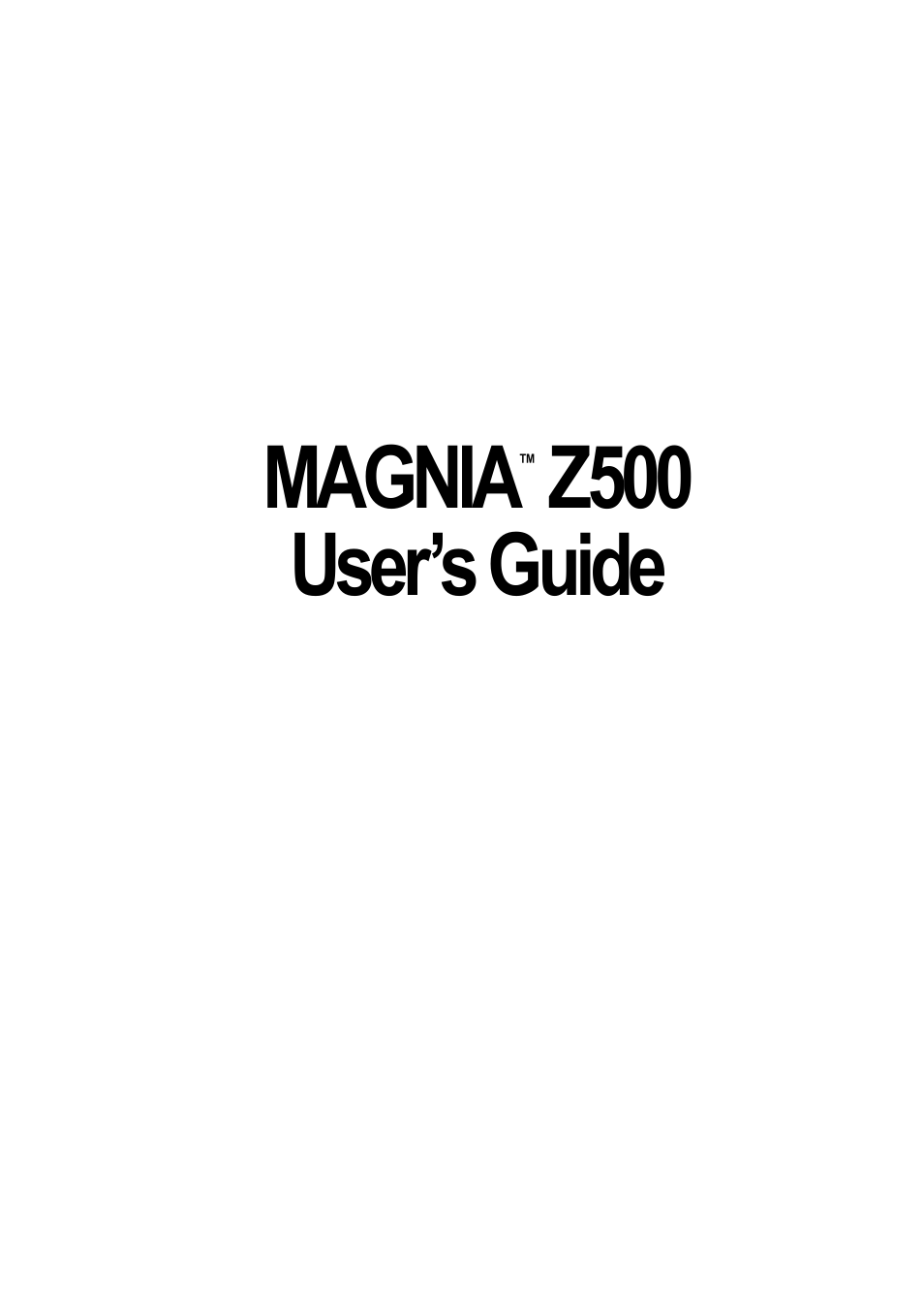 Toshiba Magnia Z500 User Manual | 242 pages