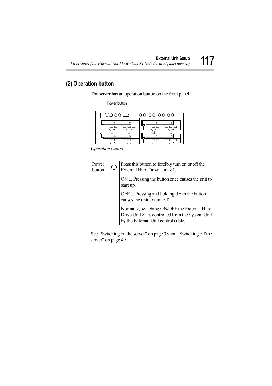 2) operation button, Operation button | Toshiba Magnia Z500 User Manual | Page 136 / 242