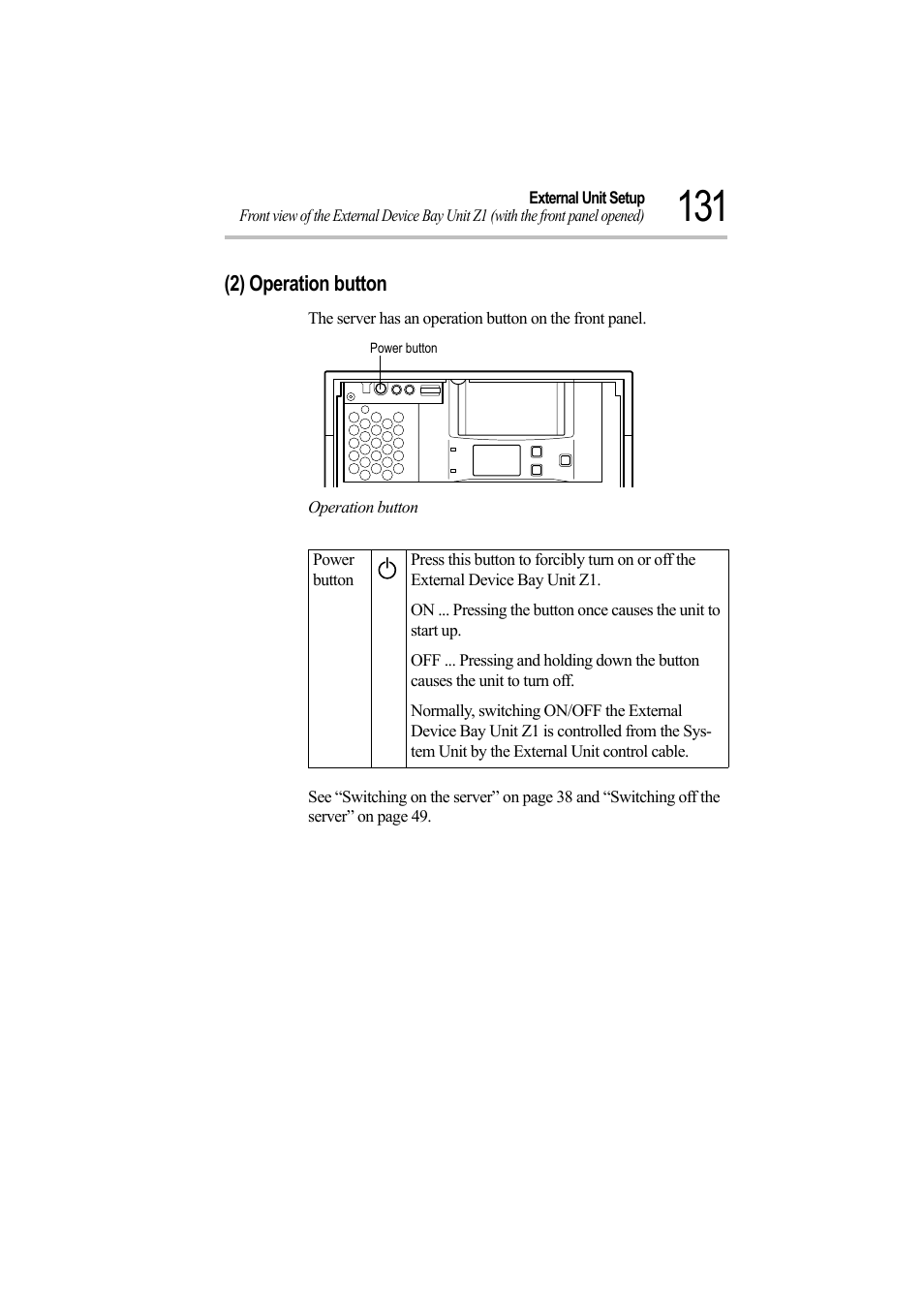 2) operation button, Operation button | Toshiba Magnia Z500 User Manual | Page 150 / 242