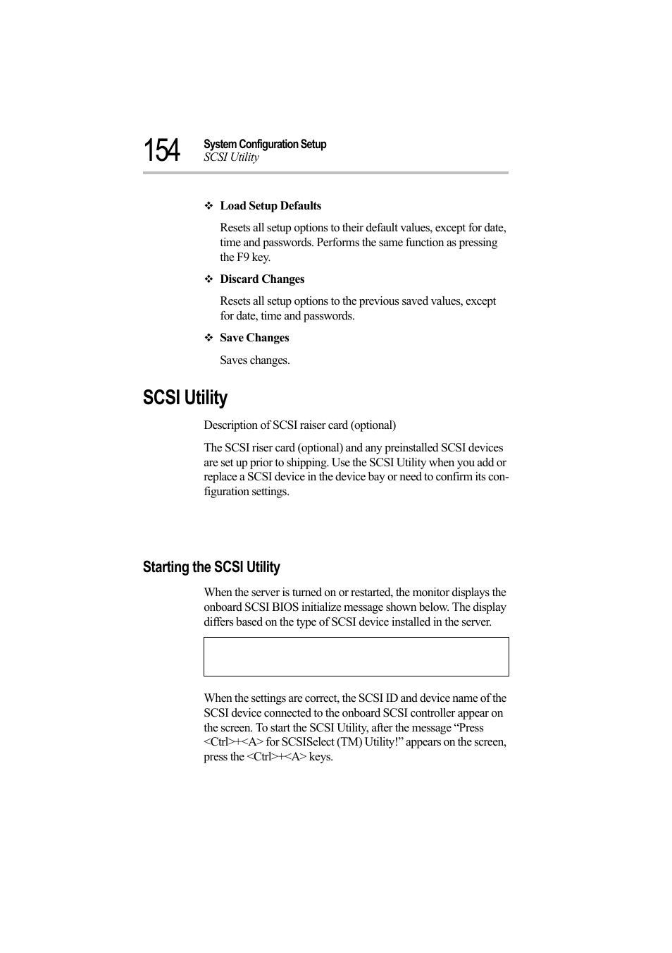 Scsi utility, Starting the scsi utility | Toshiba Magnia Z500 User Manual | Page 173 / 242